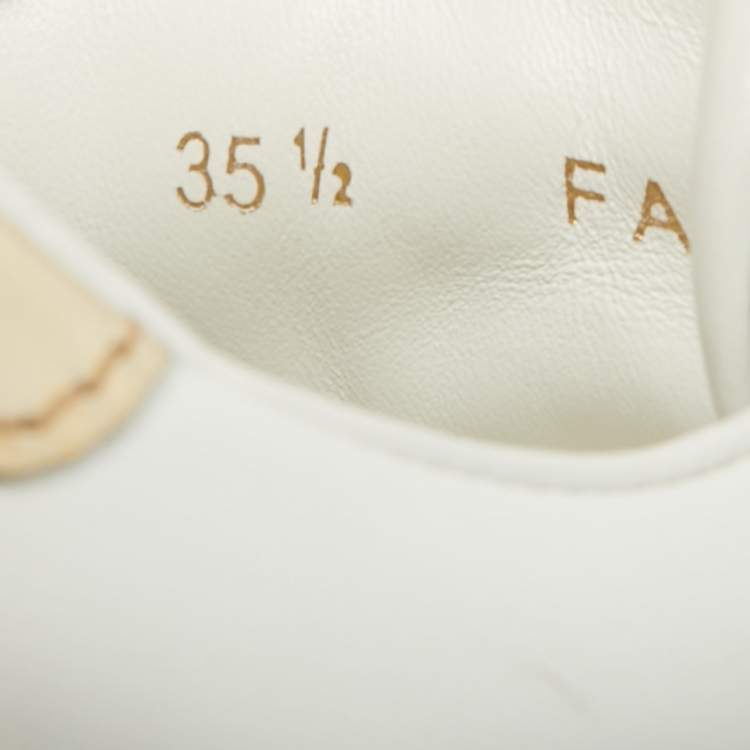 Pre Owned Louis Vuitton Time Out Size 35.5 White Leather Low Top Sneakers