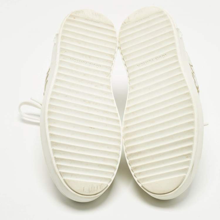 Pre Owned Louis Vuitton Time Out Size 37 White Canvas and Leather Low Top Sneakers