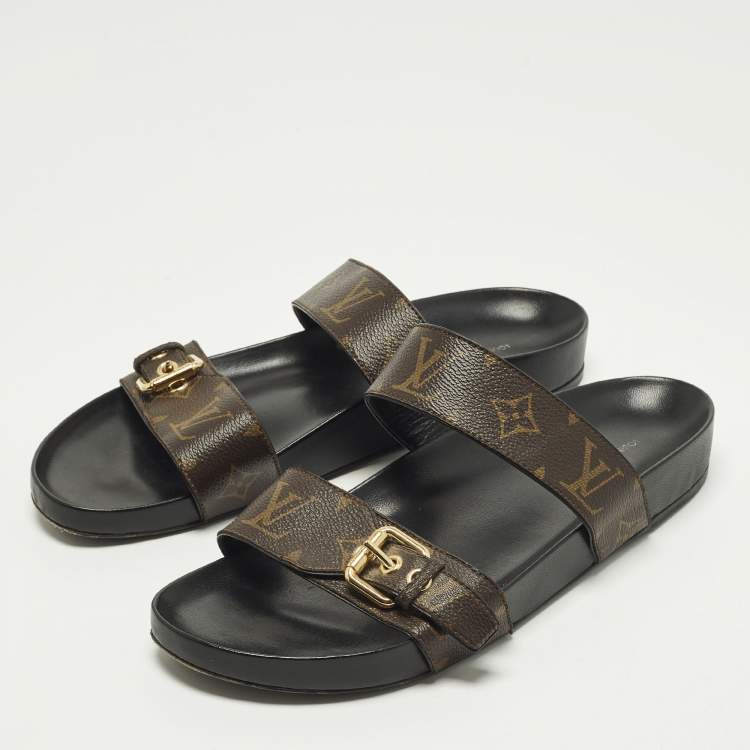 Pre Owned Louis Vuitton Bom Dia Size 41 Monogram Canvas Flat Slide Sandals