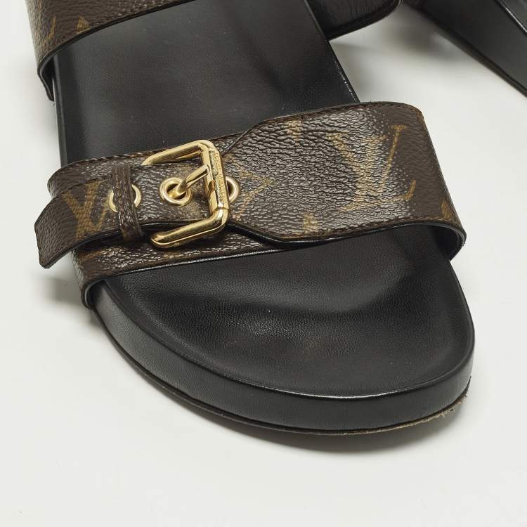 Pre Owned Louis Vuitton Bom Dia Size 41 Monogram Canvas Flat Slide Sandals