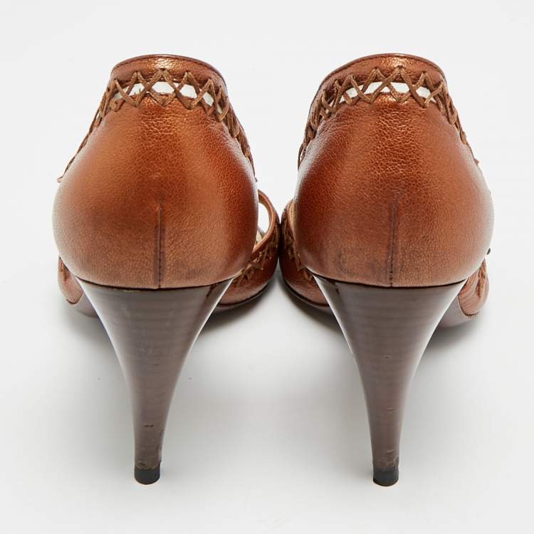 مملوكة مسبقًا Louis Vuitton Lalibela Size 37.5 Brown Leather Slide Sandals