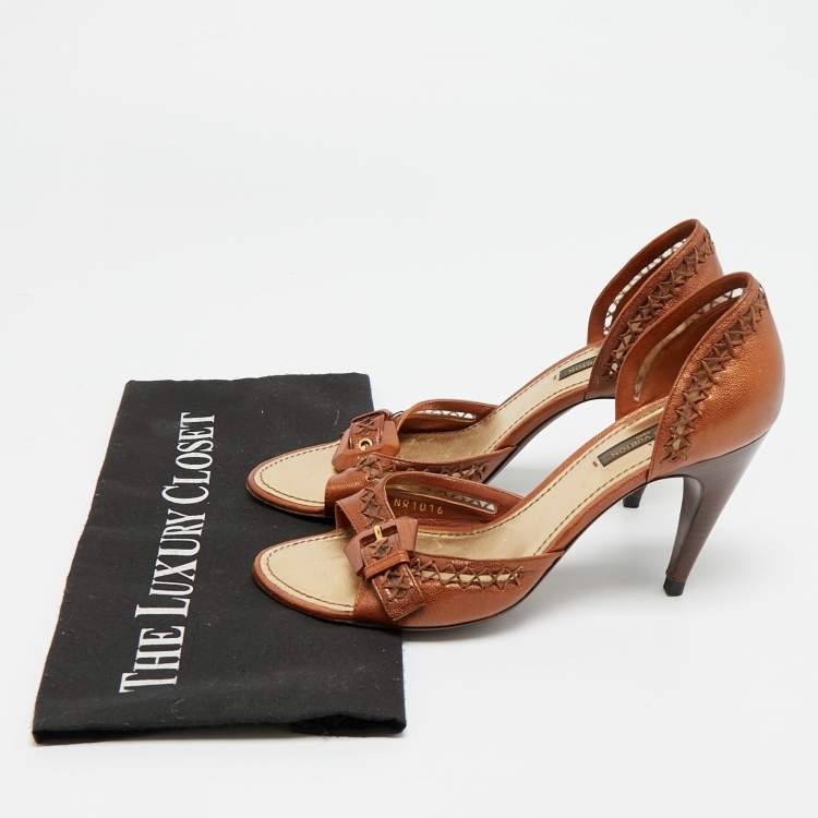 مملوكة مسبقًا Louis Vuitton Lalibela Size 37.5 Brown Leather Slide Sandals
