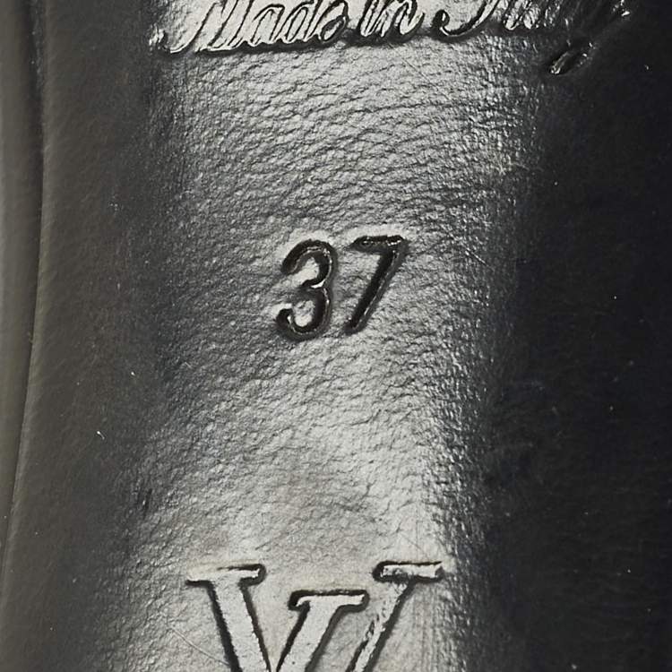 Pre Owned Louis Vuitton Heart Breaker Size 37 Black Leather Pointed Toe Pumps