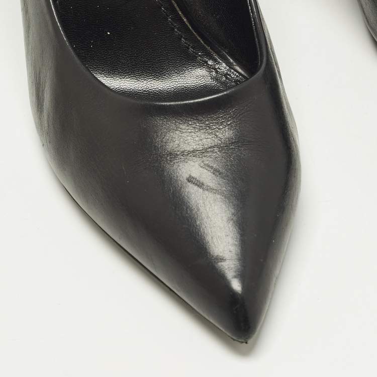 Pre Owned Louis Vuitton Chérie Size 37.5 Brown/Black Canvas and Leather Pumps