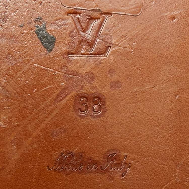 مملوكة مسبقًا Louis Vuitton Lock It Size 38 Green/Black Python Leather Dubai Exclusive Flat Slide Sandals