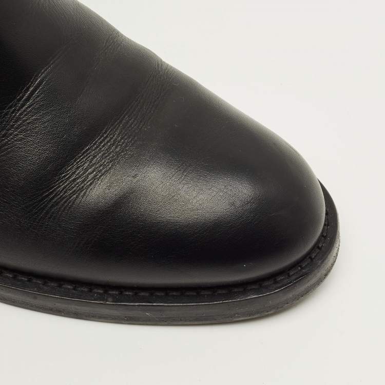 Pre Owned Louis Vuitton Overdrive Size 38.5 Black Leather Ankle Length Boots