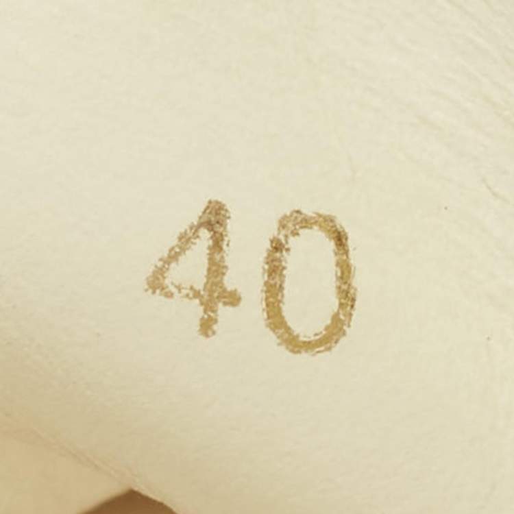 Pre Owned Louis Vuitton Frontrow Size 40 White Croc Embossed Leather Lace Up Sneakers