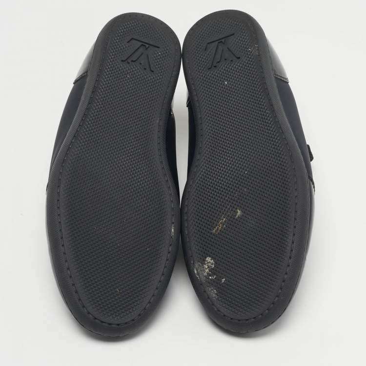 Pre Owned Louis Vuitton Size 35.5 Black Neoprene and Patent Leather Low Top Sneakers