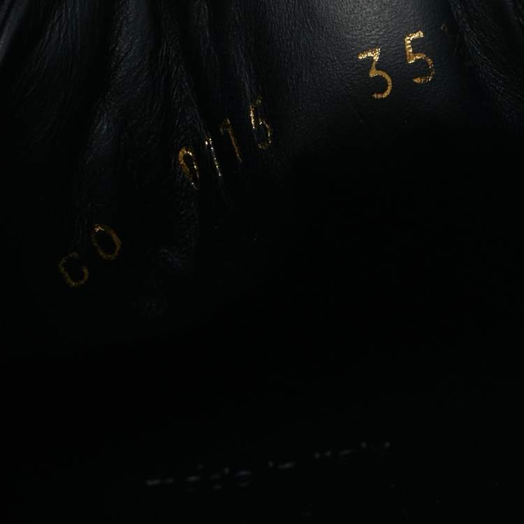 Pre Owned Louis Vuitton Size 35.5 Black Neoprene and Patent Leather Low Top Sneakers