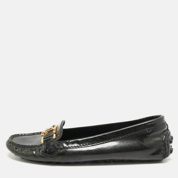 Pre Owned Louis Vuitton Oxford Size 36 Black Patent Leather Loafers