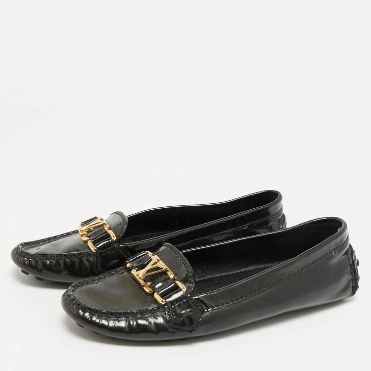 Pre Owned Louis Vuitton Oxford Size 36 Black Patent Leather Loafers