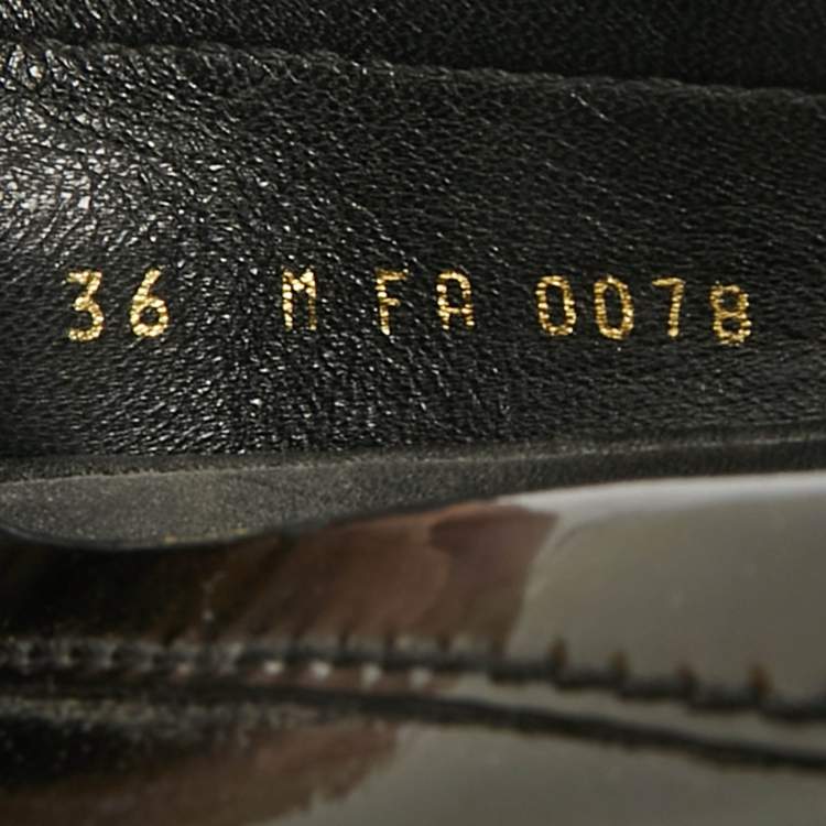 Pre Owned Louis Vuitton Oxford Size 36 Black Patent Leather Loafers