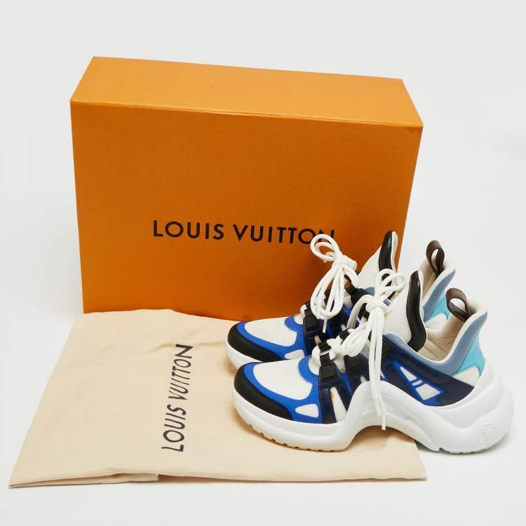 Pre Owned Louis Vuitton Archlight Size 37 Multicolor Canvas and Mesh Lace Up Sneakers
