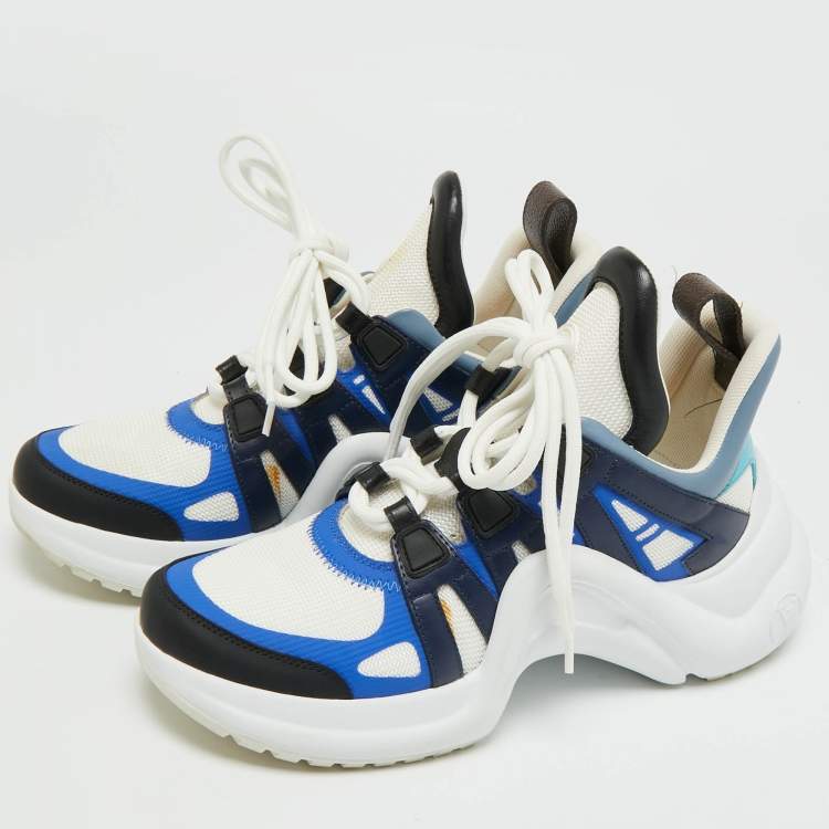 Pre Owned Louis Vuitton Archlight Size 37 Multicolor Canvas and Mesh Lace Up Sneakers