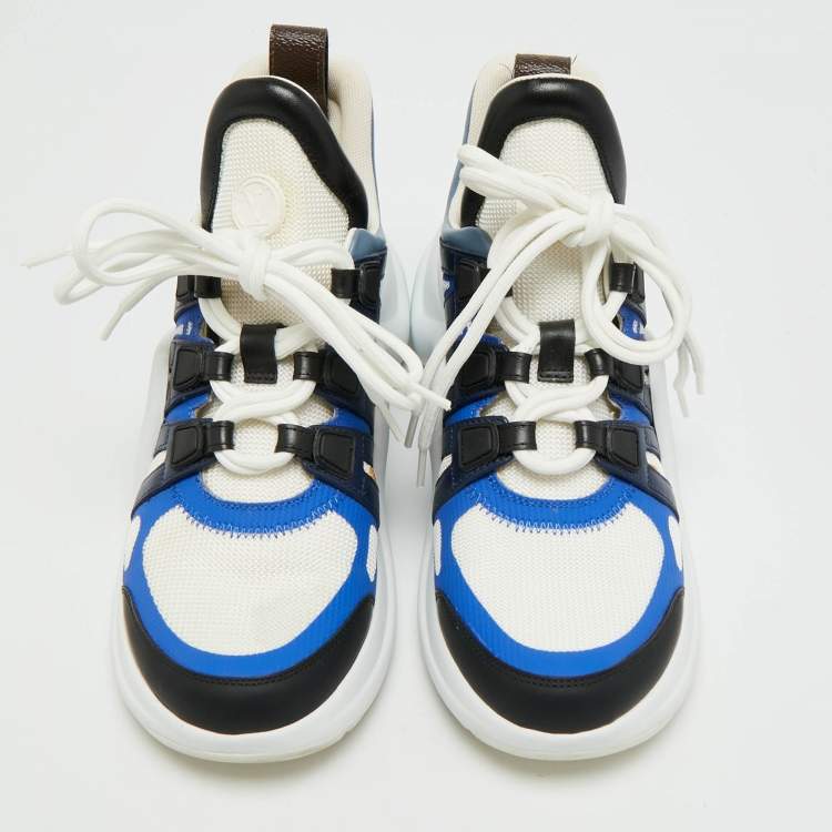 Pre Owned Louis Vuitton Archlight Size 37 Multicolor Canvas and Mesh Lace Up Sneakers