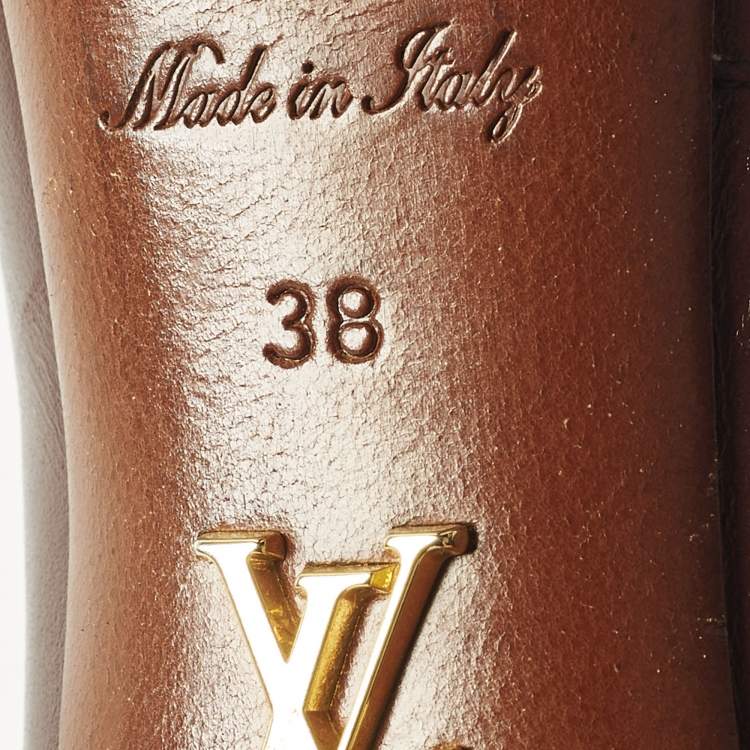 مملوكة مسبقًا Louis Vuitton Size 38 Burgundy Leather and Suede Zip Detail Open Toe  Booties