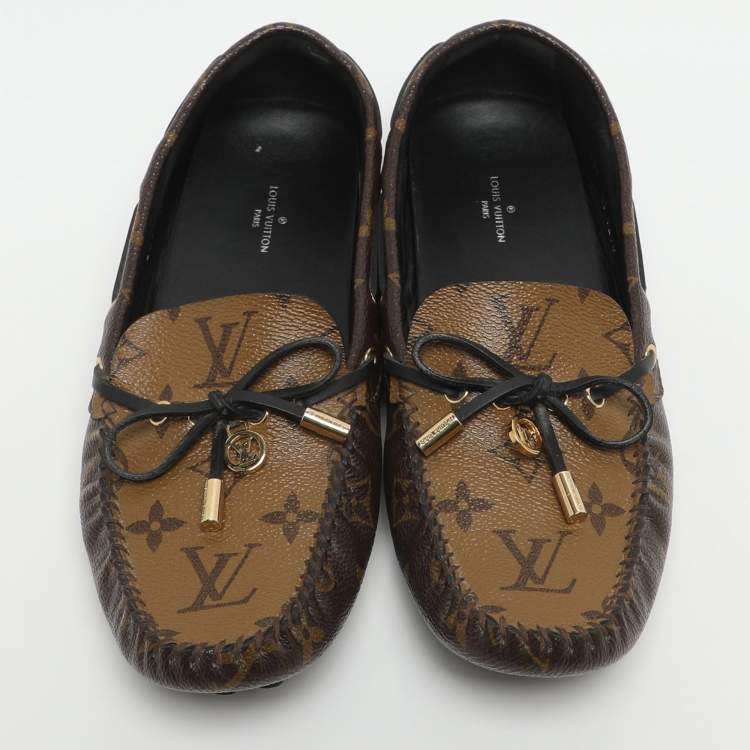 Pre Owned Louis Vuitton Gloria Size 39 Brown Monogram Canvas Loafers