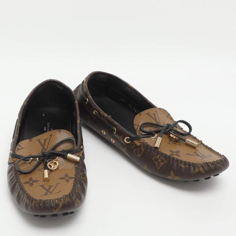 Pre Owned Louis Vuitton Gloria Size 39 Brown Monogram Canvas Loafers