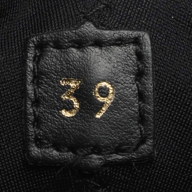 Pre Owned Louis Vuitton Run Away Size 39 Black Monogram Embossed Neoprene and Leather Slip On Sneakers