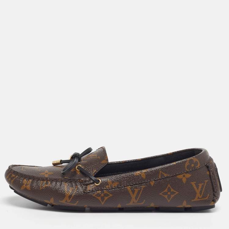 Pre Owned Louis Vuitton Gloria Size 40 Brown Monogram Canvas Loafers