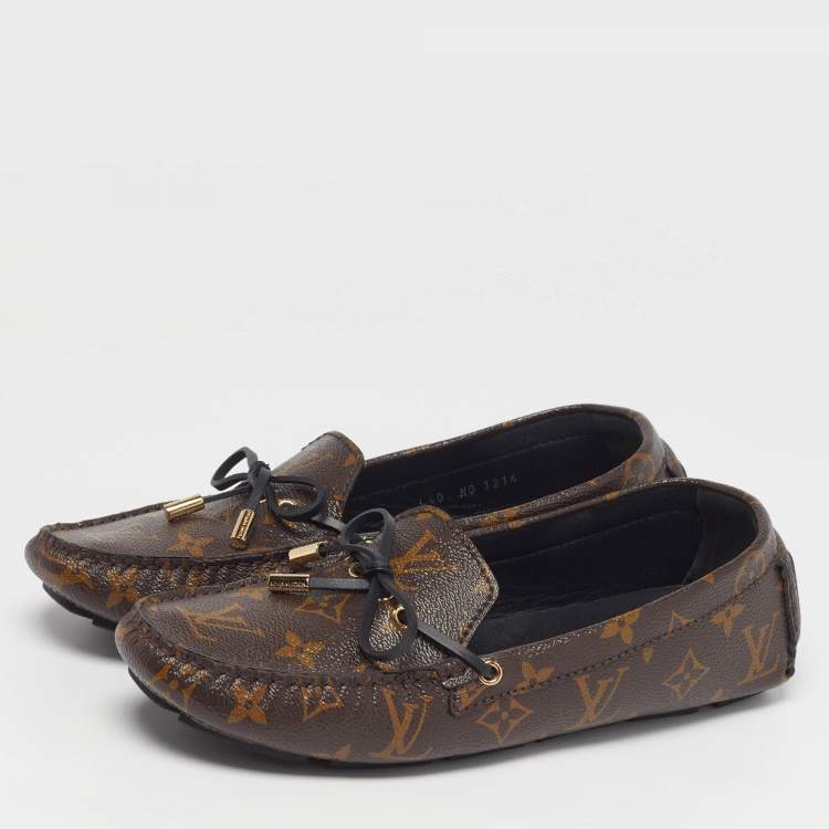 Pre Owned Louis Vuitton Gloria Size 40 Brown Monogram Canvas Loafers