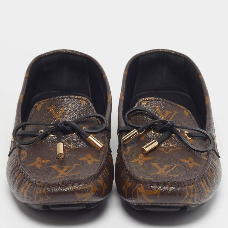 Pre Owned Louis Vuitton Gloria Size 40 Brown Monogram Canvas Loafers