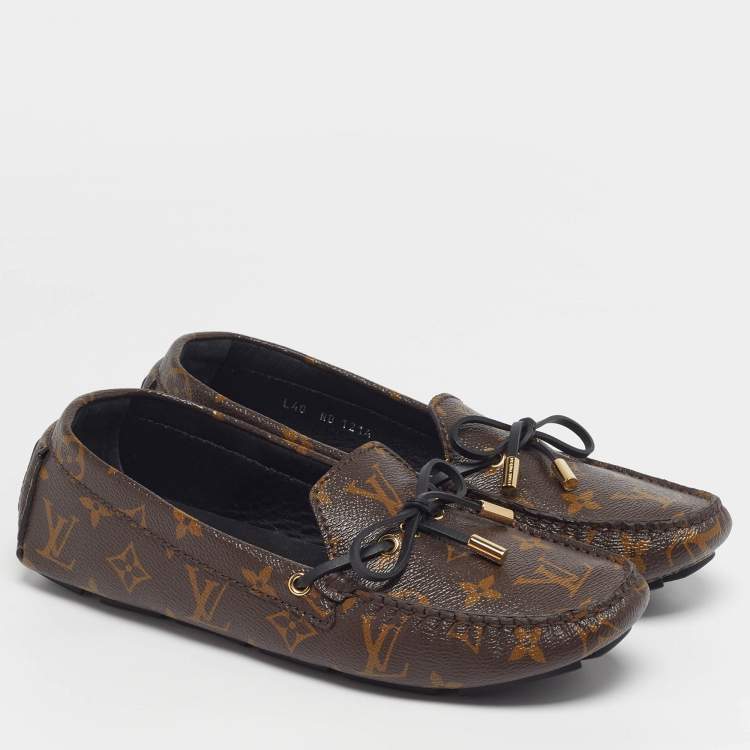 Pre Owned Louis Vuitton Gloria Size 40 Brown Monogram Canvas Loafers