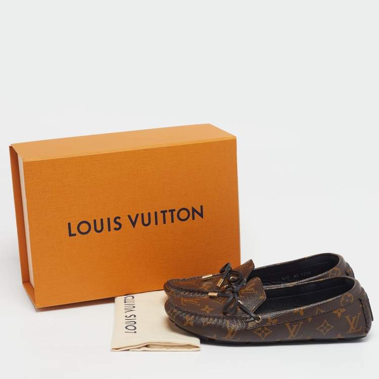 Pre Owned Louis Vuitton Gloria Size 40 Brown Monogram Canvas Loafers