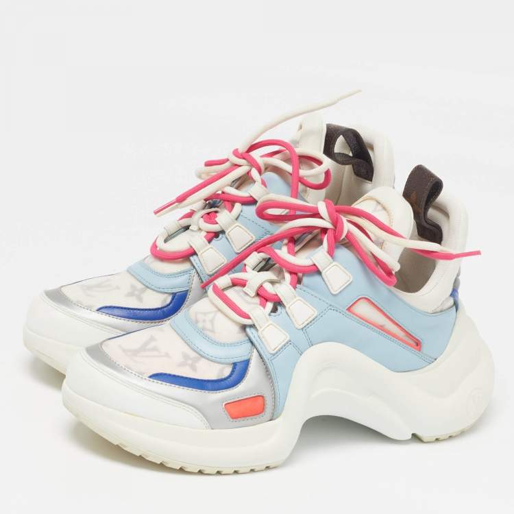 Pre Owned Louis Vuitton Archlight Size 40 Multicolor Leather and Mesh Low Top Sneakers