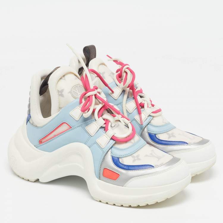 Pre Owned Louis Vuitton Archlight Size 40 Multicolor Leather and Mesh Low Top Sneakers