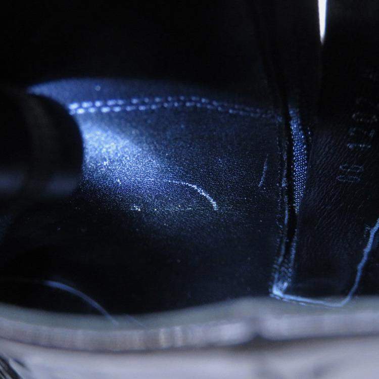 Pre Owned Louis Vuitton Lv X Yk Short Boots Noir/White Patent Leather Plastic Infinity Dot Size 36