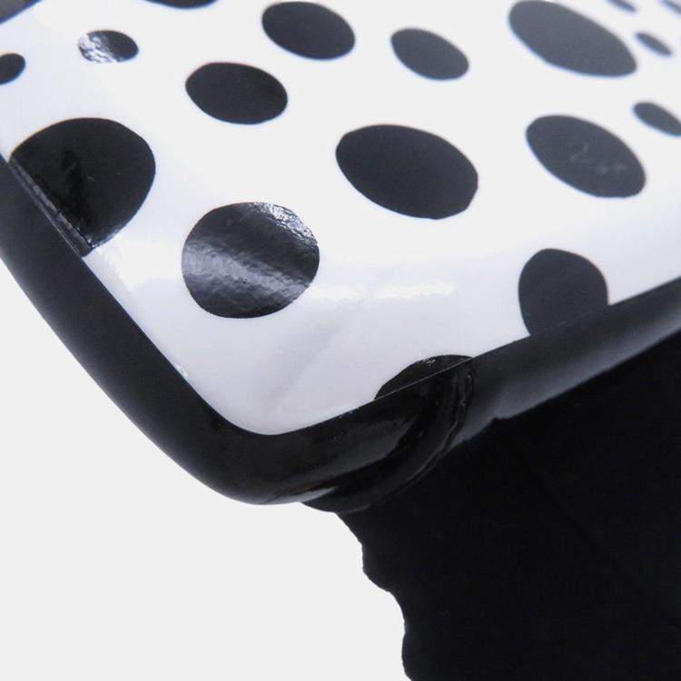 Pre Owned Louis Vuitton Lv X Yk Short Boots Noir/White Patent Leather Plastic Infinity Dot Size 36