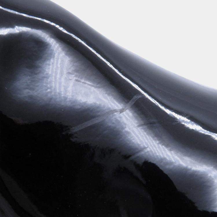 Pre Owned Louis Vuitton Lv X Yk Short Boots Noir/White Patent Leather Plastic Infinity Dot Size 36