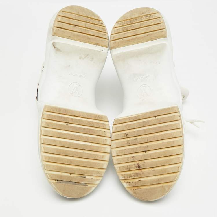 Pre Owned Louis Vuitton Archlight Size 41 White Mesh and Monogram Canvas Lace Up Sneakers