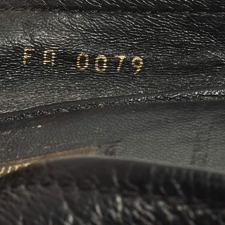 Pre Owned Louis Vuitton Oxford Size 38.5 Black Leather Ballet Flats