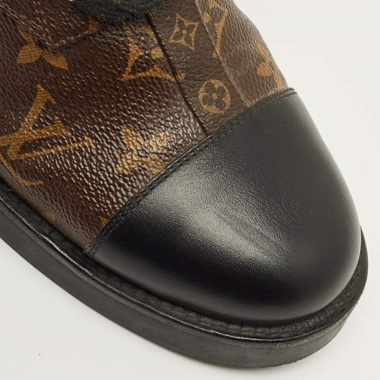 Pre Owned Louis Vuitton Wonderland Ranger Size 37 Brown/Black Monogram Canvas and Leather Ankle Boots