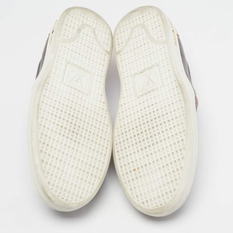 Pre Owned Louis Vuitton Frontrow Size 40 Multicolor Monogram Canvas and Leather Low Top Sneakers