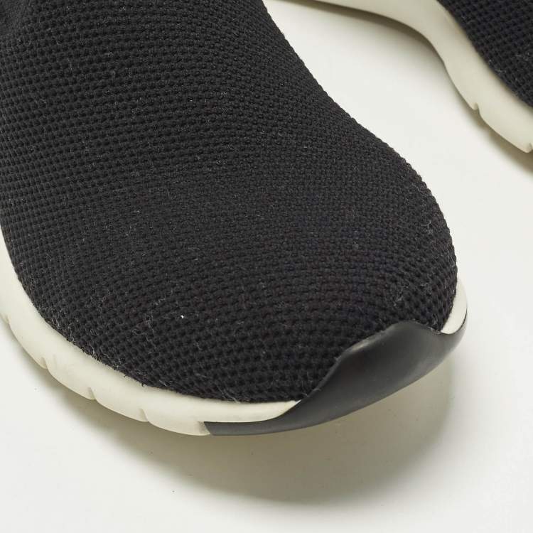 Pre Owned Louis Vuitton Size 40 Black Knit Fabric Star Patch Sock High Top Sneakers
