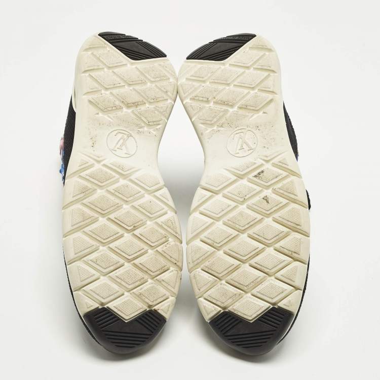 Pre Owned Louis Vuitton Size 40 Black Knit Fabric Star Patch Sock High Top Sneakers