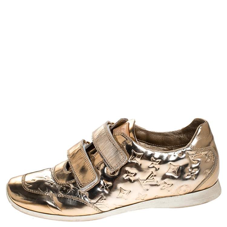 Louis Vuitton Metallic Gold Monogram Mirror Tennis Shoes Size 37.5 Louis  Vuitton