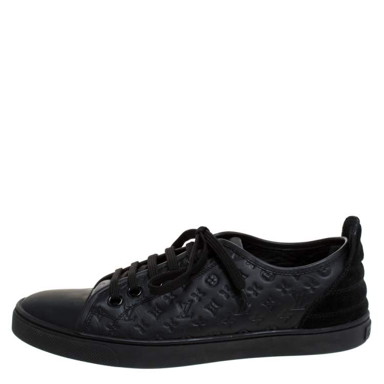 Louis Vuitton Black Leather Punchy Monogram High Top Sneakers