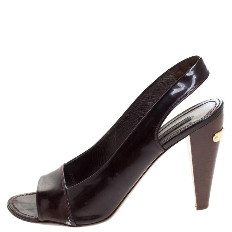 Louis Vuitton Leather Slingback Pumps It 40 | 10