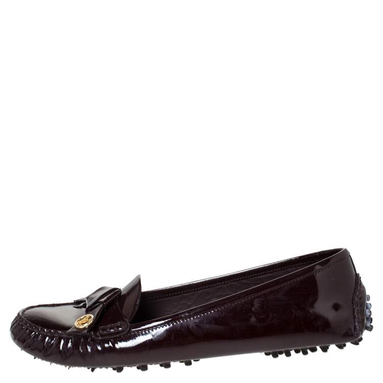 burgundy patent loafers womens