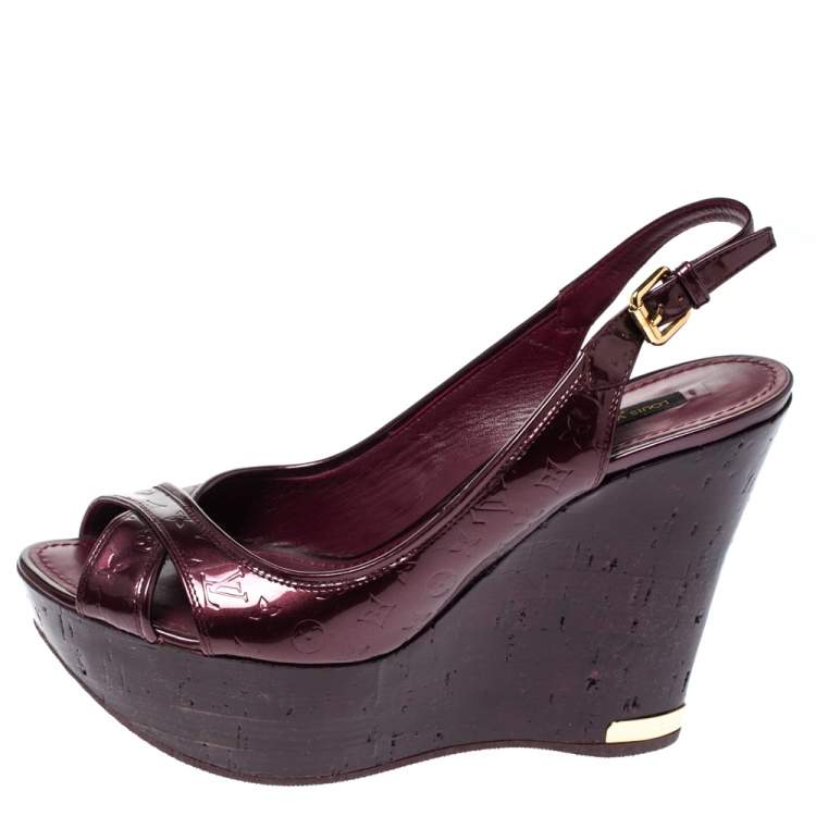 Louis Vuitton, Shoes, Louis Vuitton Platform Sandal Brown Size 39 Leather  High Heel Perfect Condition