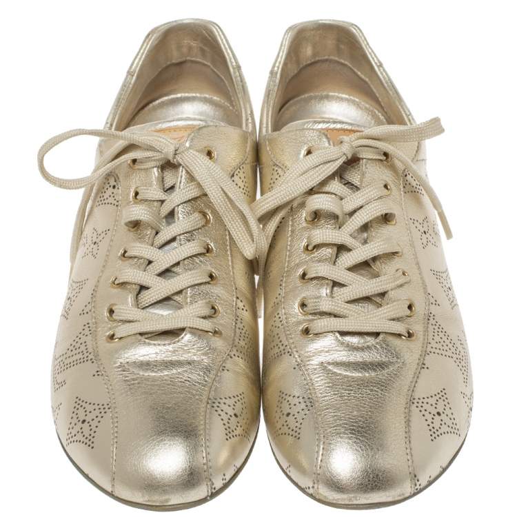 louis vuitton gold trainers