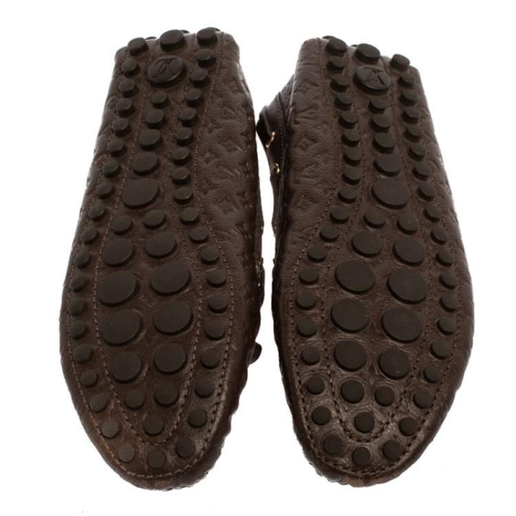Pre Owned Louis Vuitton Brown Monogram Gloria Flat Loafers Size 39