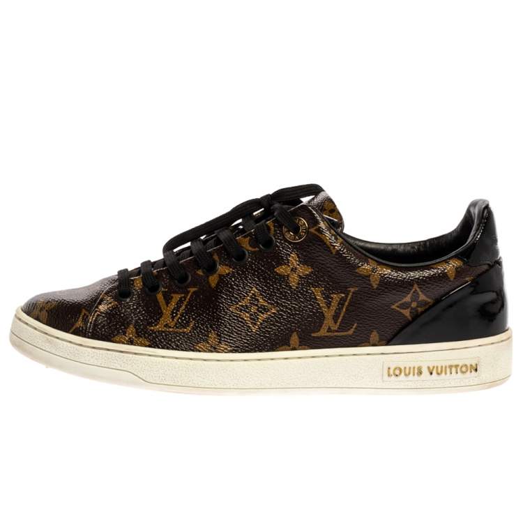 Louis Vuitton Brown Monogram Canvas And Patent Leather Frontrow Low Top  Sneakers Size 37.5 Louis Vuitton