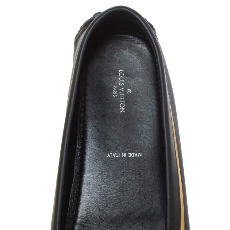 Pre Owned Louis Vuitton Black Leather Oxford Loafers Size 39.5