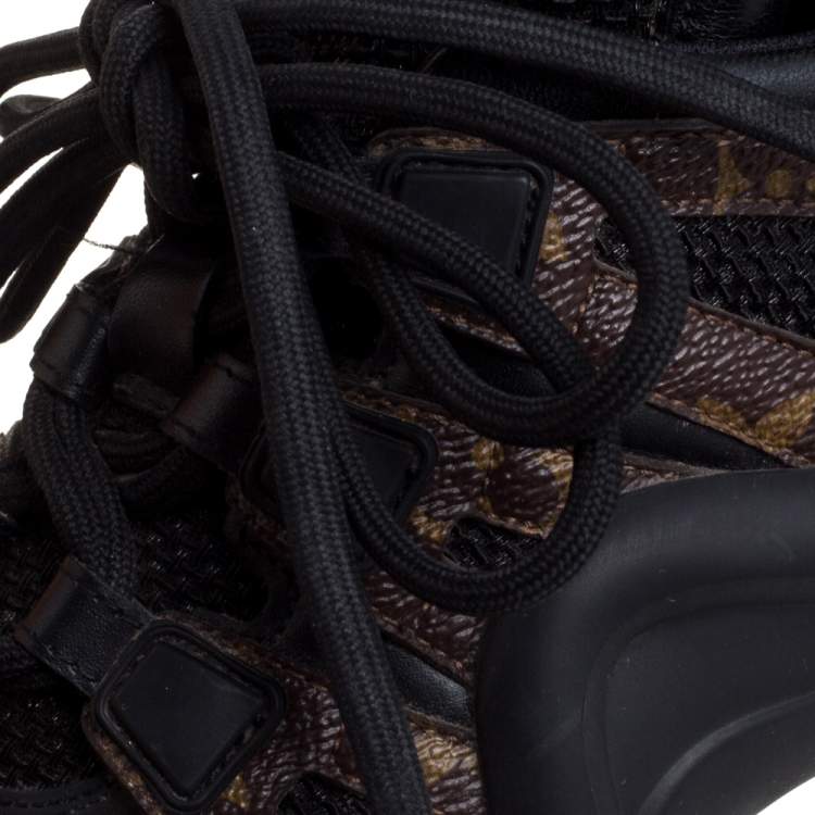 Pre Owned Louis Vuitton Black Monogram Canvas And Mesh LV Archlight Sneakers Size 35.5
