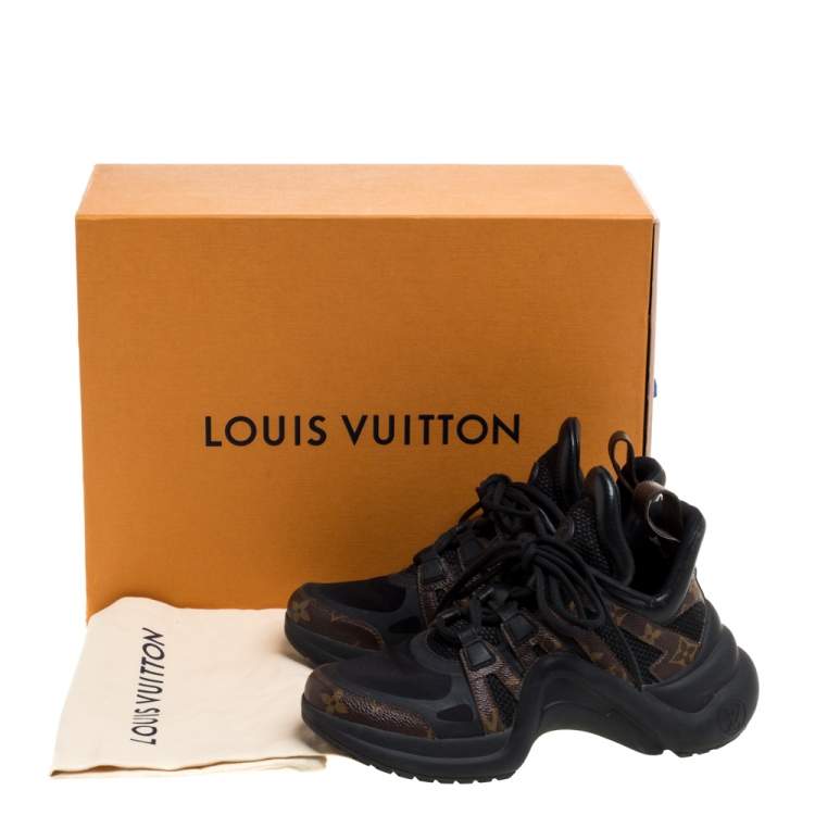 Pre Owned Louis Vuitton Black Monogram Canvas And Mesh LV Archlight Sneakers Size 35.5